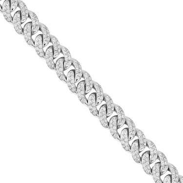 Diamond Paveset Cuban in 14k White Gold 12.32 Ctw